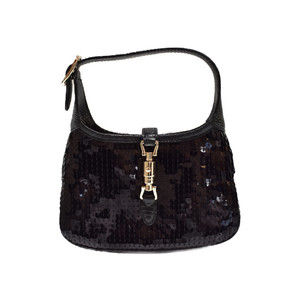 Gucci Jackie 1961 Handbag Leather Sequin Black
